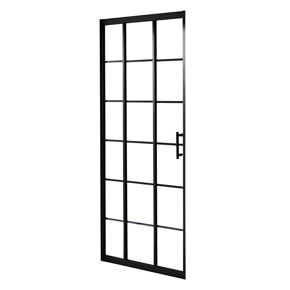 Milano Black Barq 900Mm Grid Reversible Triple Sliding Shower Enclosure Door