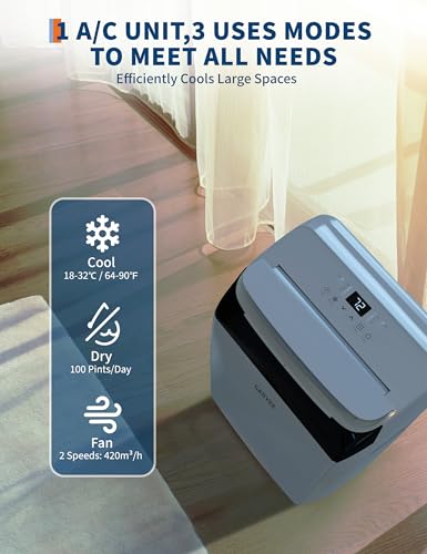 Image of Garvee 3-in-1 Portable Air Conditioner, 14000 BTU (10200 BTU SACC) AC Unit | with Energy Saving Cools 750 Sq. Ft, Window Kit & Remote, Dehumidifier & Fan for Bedroom, Living Room, Home Office