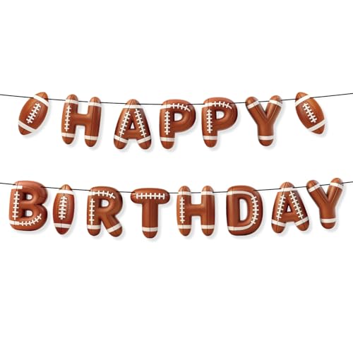 Image of Sport Birthday Banner, 3D Sport Theme Happy Birthday Banner (Football)