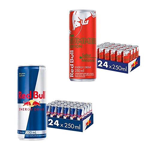 Kit Red Bull Energy Drink e Red Bull Melância - 250 ml - 48 latas