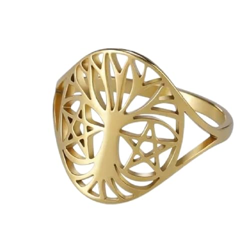 Bague Tree of Life pour femme en acier, le bijou anti-ternissement qui ne verdit pas la peau