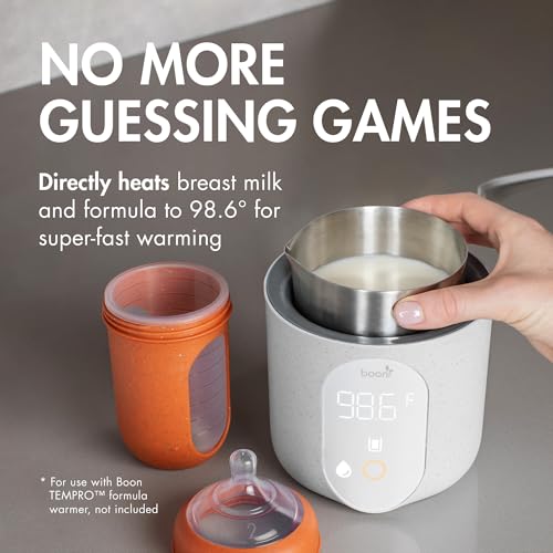 Image of Boon Tempro Stainless Steel Replacement Cup with Lid - Milk Cup Compatible with Boon Tempro Bottle Warmer - Baby Bottle Feeding Accessories - 8 Ounces