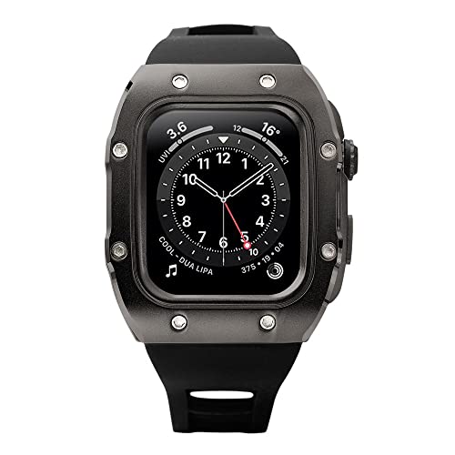 Bracelet silicone Apple Watch 44 mm antichoc avec boîtier en métal robuste SE