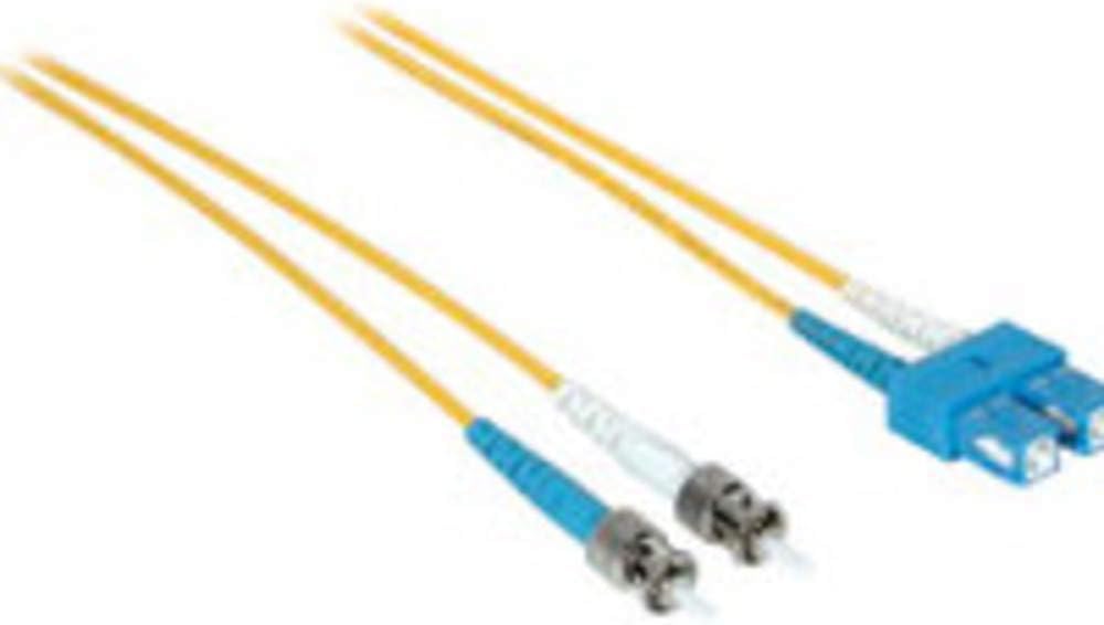 C2G 13478 OS2 Fiber Optic Cable - SC-ST 9/125 Duplex Single-Mode PVC Fiber Cable, Yellow (9.8 Feet, 3 Meters)