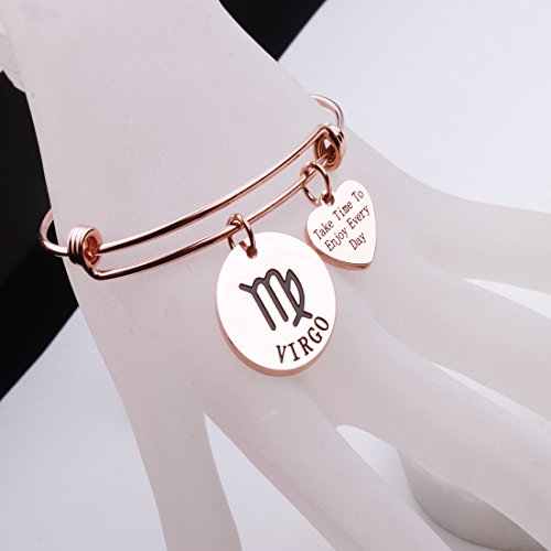 Rose Gold Zodiac Sign Bracelet Constellation Jewelry Gift for Her3