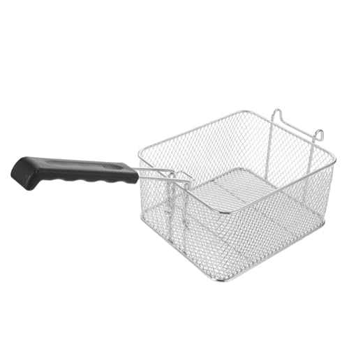 LIFKOME Cesta para Freír Inoxidable con Mango Antideslizante para Restaurantes y Cocinas para Alitas de Pollo y Papas Fritas Diseño Compacto y