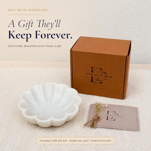 Image of Marble Urli Bowl for Home Decor | Handcrafted Floating Bowl, Decorative Centerpiece for Living Room Table, Luxury Stone Urli Dish, Pooja Decor & Festive Gift Item (Scalloped /6 Inch)