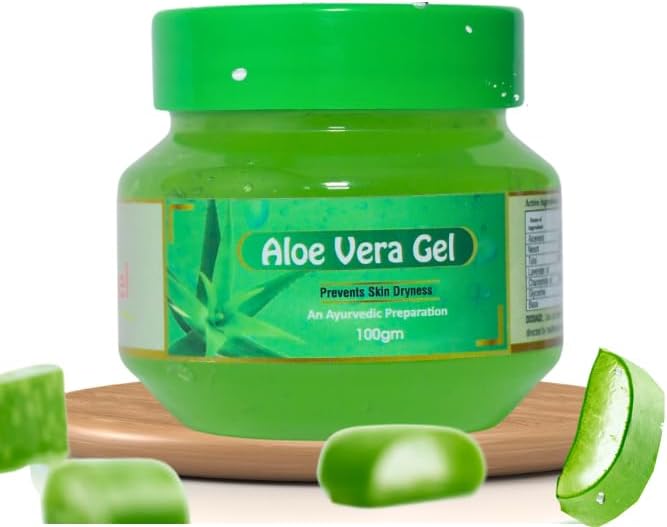 "ANGEL AYURVEDA Aloe Vera Gel 100g with Tulsi & Glycerine | Hydrating Face & Body Gel | Skin Brightening, Acne Control & Sunburn Relief | Suitable for All Skin Types "