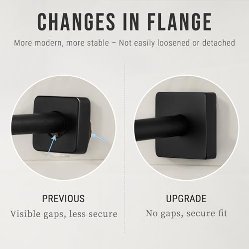 G-Promise All Metal S Shaped Shower Arm with Flange, Wall Mounted Stainless Steel High Rise Gooseneck Pipe Replacement, 10-Inch Lift Height, Compatible with Fixed Shower Head (12 Inch, Matte Black) — view 4