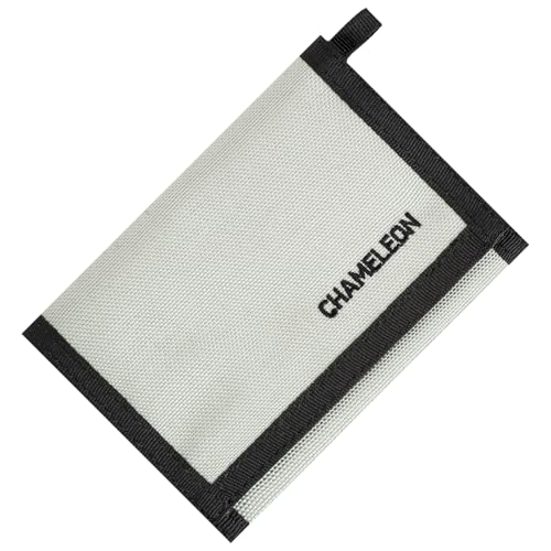 Chameleon Carteira masculina de velcro com três dobras - carteira masculina tática militar - Carteira de viagem fina de lona com bolso frontal