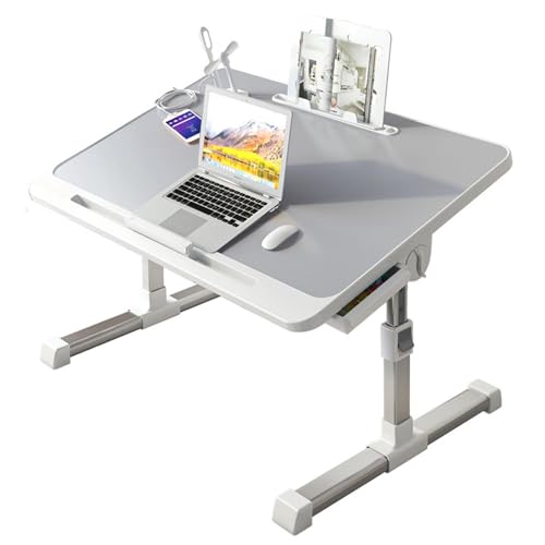 Bureau d'ordinateur portable réglable hauteur et pliable avec tiroirs de rangement