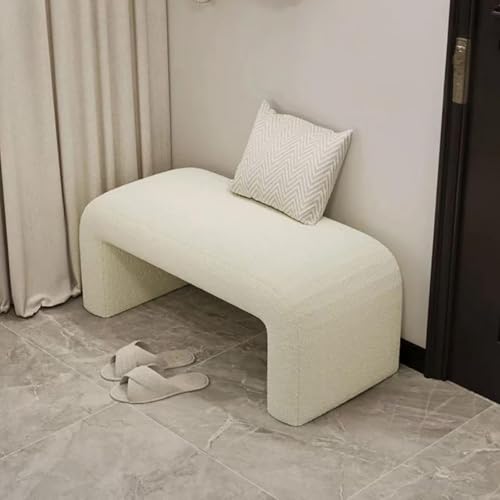 Banco de entrada curvado de madera maciza