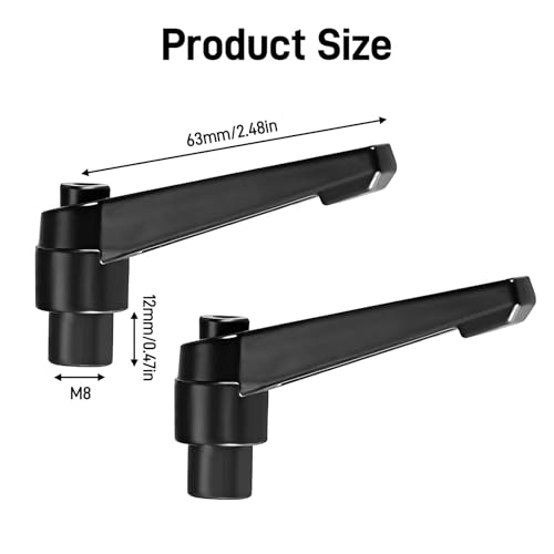 Miniatura 6 de Nevoluxer Juego De 2 Manijas De Palanca Ajustable M8 Con Trinquete - Palancas De Sujeción De Precisión Para Máquinas Industriales Robustas Y Duraderas