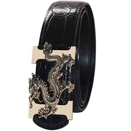 Real Leather Alligator Crocodile Pattern Belts For Men With Removeable Letter Dragon Buckle Plus Size Waist Belt