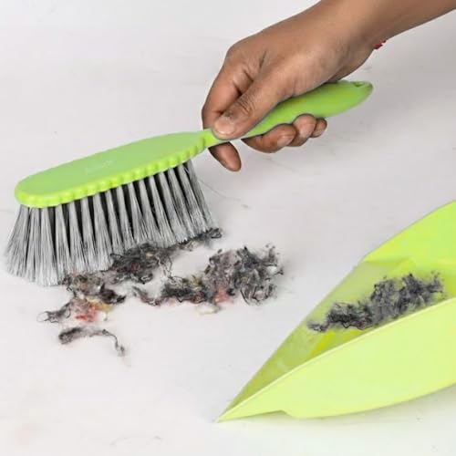 Image of Solitude Dustpan with Multi-Purpose Dusting Brush, Dust Pan and Brush Set for Cleaning Combo Portable & Easy to Store