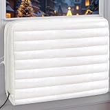 WNATN air Conditioner Cover Indoor,22x16x4.5Inches (L x H x D) air Conditioner Covers for Inside,ac Covers for Inside Double Insulation with Elastic Drawstring(White)