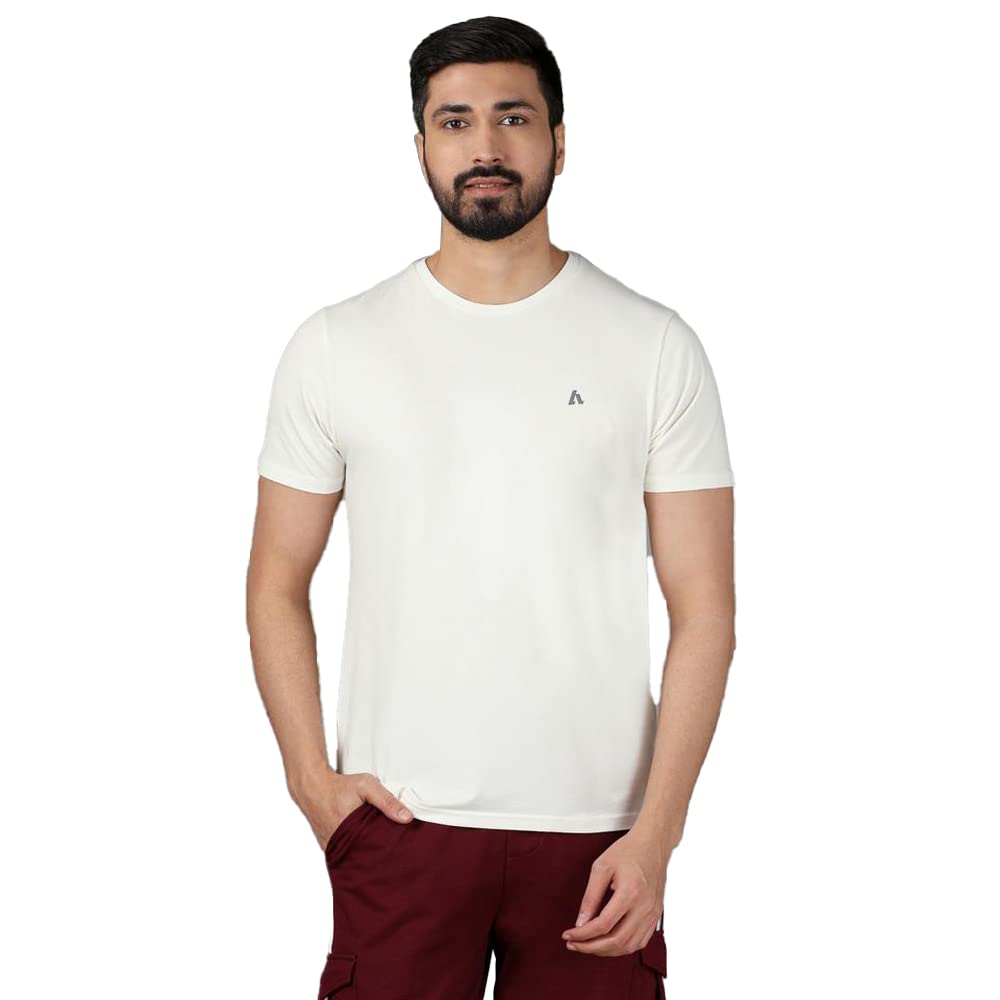 ALTLIFE by Shoppers Stop Solid Cotton Blend Regular Fit Men's Athleisure T-Shirt