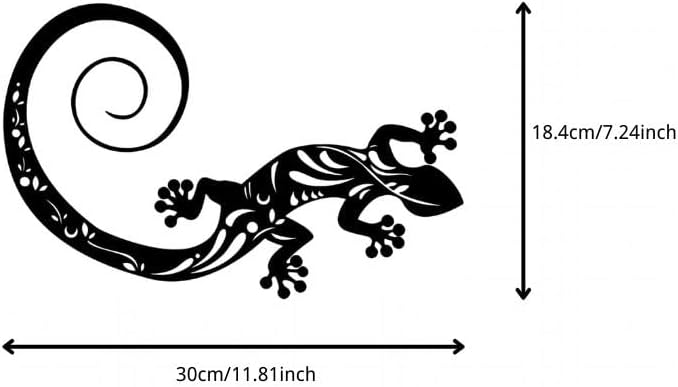 DMDMBSR Metal Lizard Outdoor Wall Art, Metal Gecko Wall Decor for Outdoors, Unique Gecko Wall Art, Lizard Wall Decor for Garden, Creative Outdoor Decor for Home