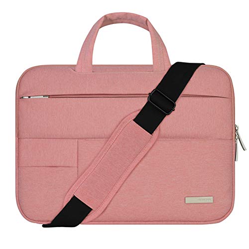 BOTRE - Bolso Bandolera de Nailon para Ordenador portátil y Tablet iPad de 13-15,6 Pulgadas Rosa Rosa 15,6"/39 cm
