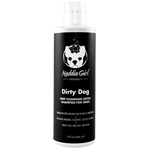 MaddieGirl Organics - Dirty Dog Deep Cleansing Detox Shampoo - Effectively Removes Dirt & Odor - All-Natural Organic Essential Oils & Botanicals - Vegan, Cruelty Free, No Gluten or GMOs - 9oz