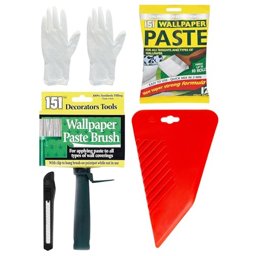 Kit de pasta de papel pintado cepillo aplicador rodillo adhesivo y kit de papel tapiz