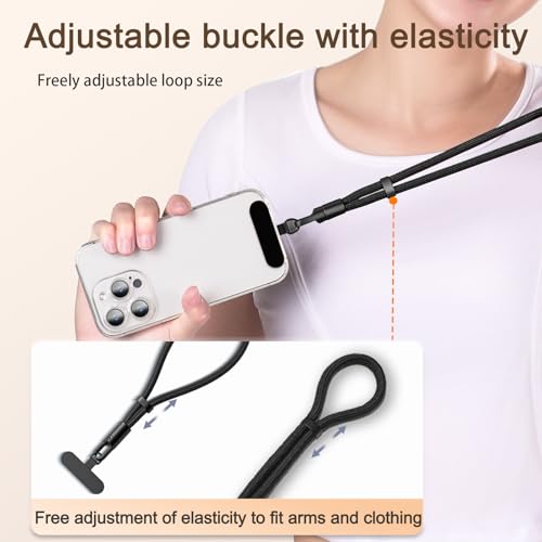Correa ajustable para teléfono universal: cordón de cuello negro 4