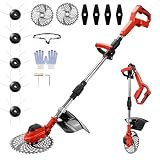 Decespugliatore a Batteria, Tagliabordi a Batteria per Makita 18 V, Manico telescopico da 100 – 140 cm (larghezza di taglio 24 cm, 25000 giri/min) per Prato, Giardino e Potatura (senza batteria)