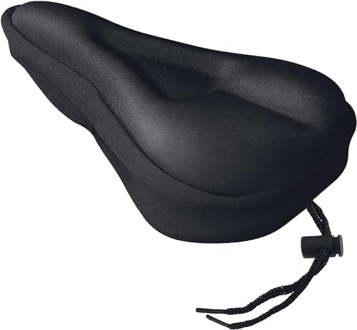 Nyganmelloz Bike Seat Cushion - Gel Padded Bike Seat Cover for Men Women Comfort Extra Soft Exercise Bicycle Seat Compatible with Peloton Outdoor & Indoor