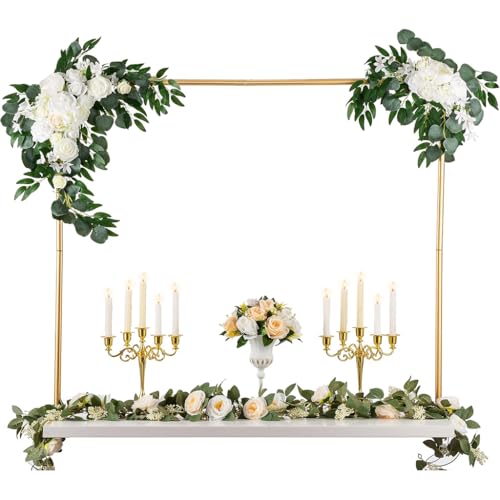Image of Supvox Balloon Arch Decoration Stand - Metal Decoration Stand for Backdrop - Table Arch Decoration Stand DIY Assembly - Background Decoration Stand for Ceremony, Birthday, Party Supplies (Gold)