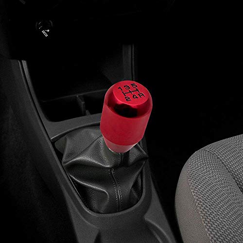 Sailine Shifter Adapter Universal 5 Speed Manual Metal Chrome Gear Shift Knob Lever Stick Pen Handle Head Car Styling Accessories Racing Style (Red) #TOP5