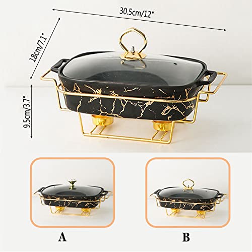 Réchaud rectangulaire en céramique pour garder les plats chauds au buffet - 5