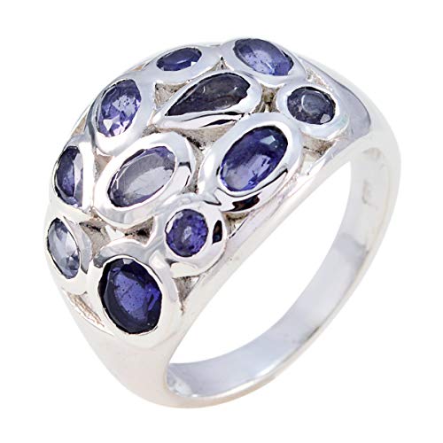bagues iolite facettées avec pierres précieuses naturelles - argent sterling 925, pierres naturelles iolite - bague suprême - le plus grand cadeau de bijoux pour des bagues à la main halloween Cover