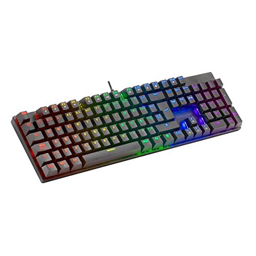 Mars Gaming MK422 Nero, Tastiera Meccanica Gaming RGB, Antighosting, Switch Meccanico Marrone, Lingua Portoghese - Immagine 2
