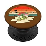 Rana bronceadora silla de playa tomar el sol PopSockets PopGrip Intercambiable