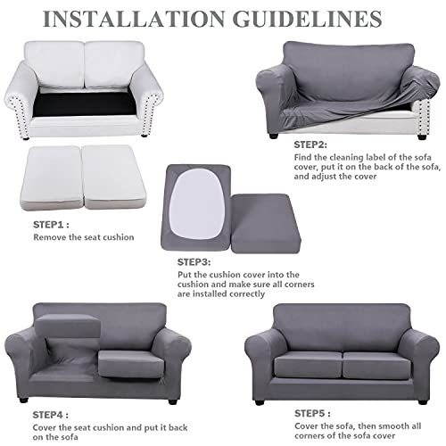 Hyha 2 Piece Stretch Chair Covers For Living Room -Soft Armchair Slipcovers For Separate Cushion Covers thumb #6