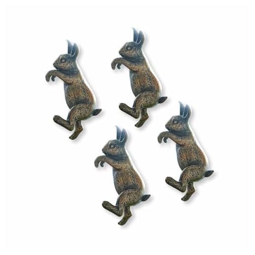 Loberon Lot de 4 Lapins Lorie, Marron Vieilli