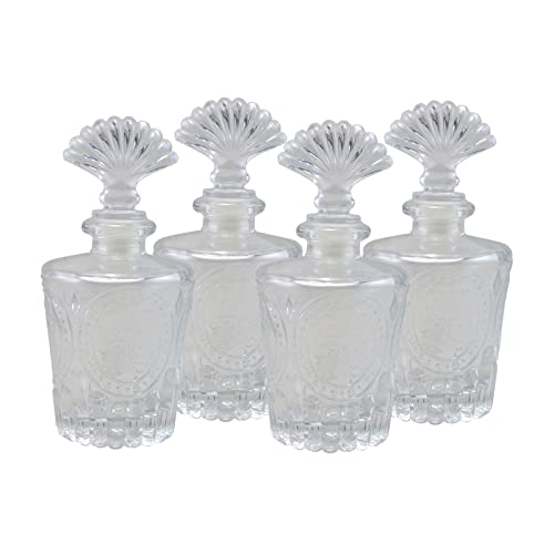 Simoutal 4 pièces de 150 ML de Bouteilles de diffuseur en Verre à découper de Style Classique vides, Bouteilles d'arôme de diffuseur de Roseau (Bouchon en Acrylique Couronne) Cover