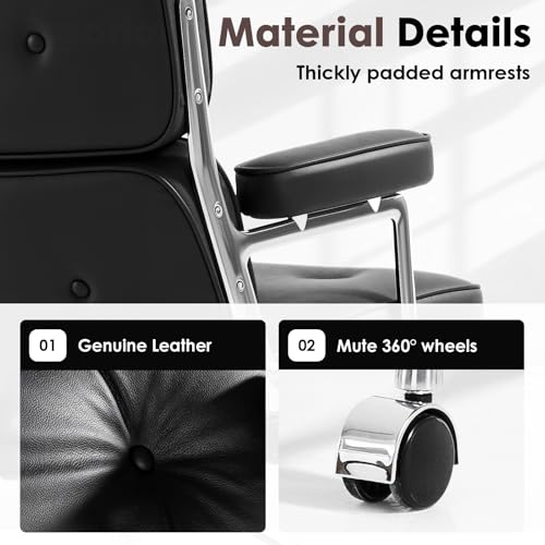 Top Grain Leather Swivel Chair