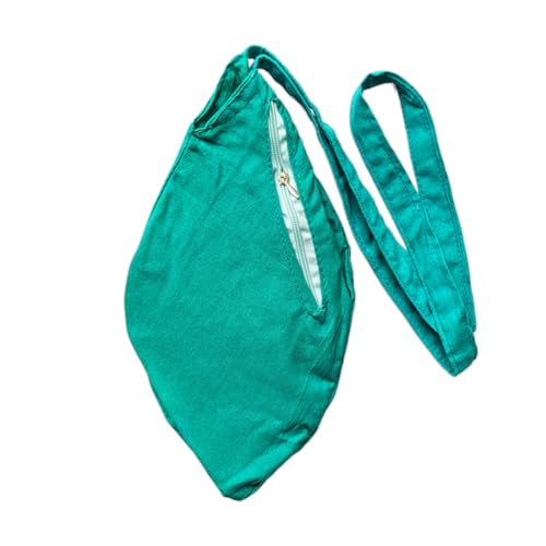 Image of Pure Cotton Chanting Bag or Gomukhi Japa Mala Bag or Cotton Bead Bag with Sakshi Mala Counter (Green)