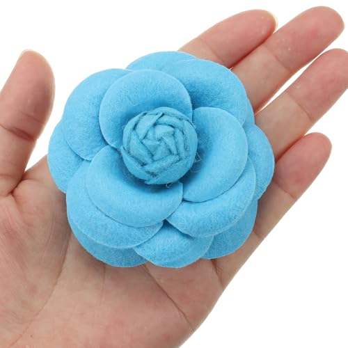 Image of PATIKIL Camellia Fabric Pin, 2 Pcs Flower Brooch Artificial Flowers Brooches for Women Girls Cloth Wedding Party Decor Accessories Jewelry Gift, White