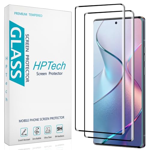 HPTech 2 Pack Screen Protector Designed for Motorola Moto Edge Plus 2023 Tempered Glass Film 3D Curved Full Screen Coverage Anti Scratch Bubble Free