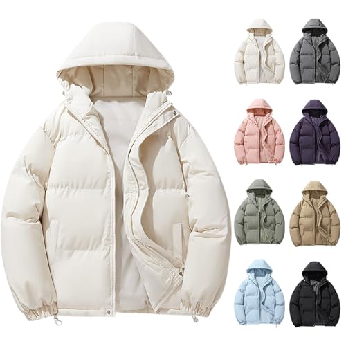 Mens Lightweight Packable Puffer Jacket Casual Solid Hooded Windproof Winter Coats Winter Warm Thicken Down Jackets
