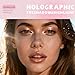 HOSAILY Holographic Duochrome Champagne Glitter Eyeshadow, Color Shift Shimmer Single Eyeshadow Palette, Chameleon Sparkle Inner Corner Eye Highlighter, Iridescent Eye Shadow Palette Fairy Makeup#01