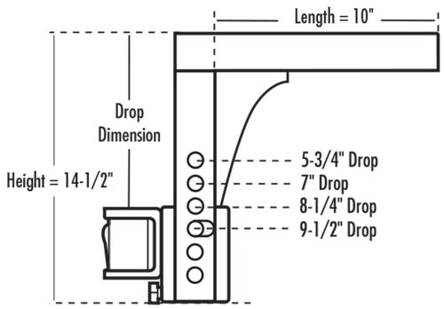 Camco Eaz-Lift Ball Mount Shank | Features An Adjustable Design, Powder-Coated Finish, And Fits A 2-Inch X 2-Inch Receiver (48132) #TOP6