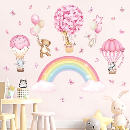 Pegatinas de pared con globos y animales para decoración miniatura 3