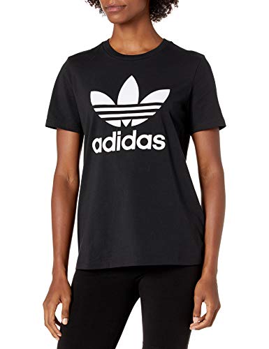 adidas Originals Women's Trefoil T-Shirt, Black/White, L