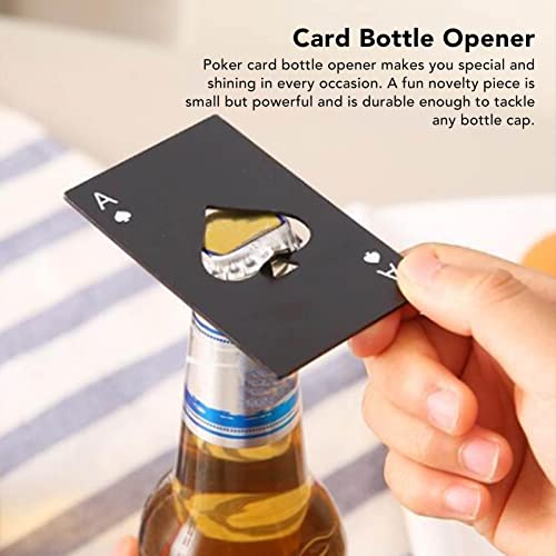 KIMISS Casino-Flaschenöffner, Bieröffner, Edelstahl, Schwarz, Silber, Tassenunterlage für Geldbörsengeschenke – Pokerkarten-Flaschenöffner – Bild 8