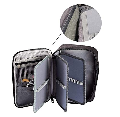Image of Becho Multifunction Zipper Pencil Case High Capacity Holder Pouch Pen Bag colored Pencil Pen Box 72 Slots (Black)