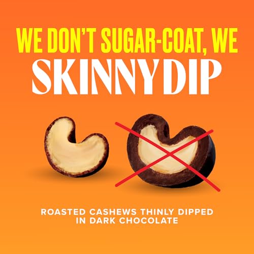 Image of SkinnyDipped Salted Caramel Cashews, 3.5oz Bags | 5 Pack | Crunchy Whole Cashews Thinly Dipped in Chocolate | Gluten Free | Plant Protein Snack
