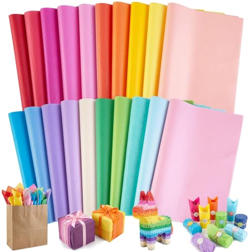 Koogel 330 Sheets Tissue Paper 14x10 Inch Multicolor Wrapping Tissue Paper for Gift Bags Holiday Birthday DIY Crafts Project 20 Colors